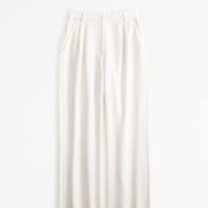 Curve Love A&F Sloane Tailored Wide Leg Pant White Size 30